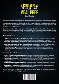 Muskelaufbau Ernährung und Meal Prep Kochbuch achterzijde