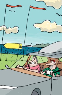 'Warte mal, hab ich zu Hause mein Buch zugemacht?' achterzijde