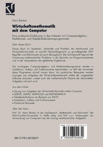 Wirtschaftsmathematik mit dem Computer achterzijde