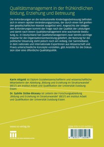 Qualitatsmanagement in Der Fruhkindlichen Bildung, Erziehung Und Betreuung achterzijde