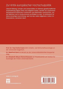 Zur Kritik Europaischer Hochschulpolitik achterzijde