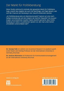 Der Markt Fur Politikberatung achterzijde