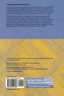 Programming Multi-Agent Systems achterzijde