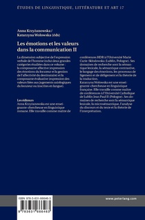Les emotions et les valeurs dans la communication II achterzijde