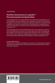 Personennamen im Spanischen / Nombres de persona en espanol achterzijde