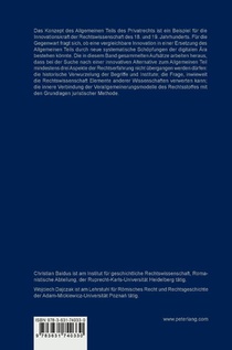 Der Allgemeine Teil des Privatrechts achterzijde