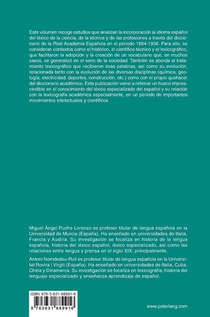 El Lexico Especializado En El Espanol Contemporaneo (1884-1936) achterzijde