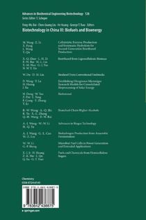 Biotechnology in China III: Biofuels and Bioenergy achterzijde