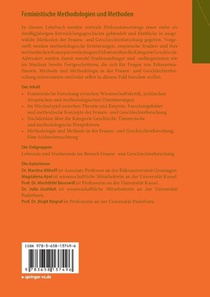 Feministische Methodologien und Methoden achterzijde