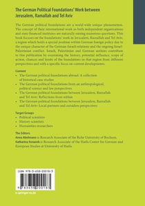 The German Political Foundations' Work between Jerusalem, Ramallah and Tel Aviv achterzijde