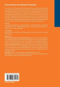Kostenermittlung und -kalkulation im Bauprojekt achterzijde