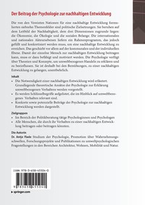 Der Beitrag der Psychologie zur nachhaltigen Entwicklung achterzijde