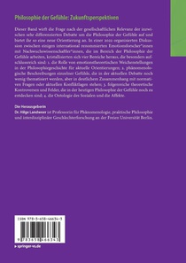 Philosophie der Gefühle: Zukunftsperspektiven achterzijde