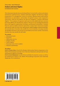 Analysis and Linear Algebra achterzijde