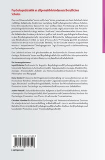Psychologiedidaktik an allgemeinbildenden und beruflichen Schulen achterzijde