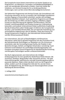 Aktuelle Förderprogramme der Europäischen Union für kleine und mittlere Unternehmen (2025-2027) achterzijde