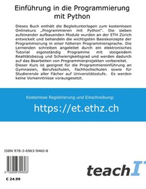 Einführung in die Programmierung mit Python achterzijde