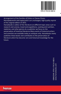 Arrangement of the Families of Fishes or Classes Pisces, Marsipobranchii and Leptocardii achterzijde