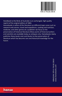 Handbook to the Birds of Australia achterzijde