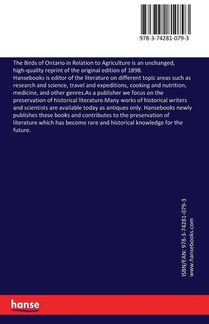 The Birds of Ontario in Relation to Agriculture achterzijde