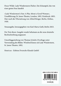 Lady Windermeres Fächer achterzijde