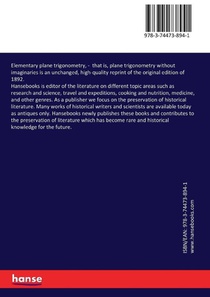 Elementary plane trigonometry, achterzijde