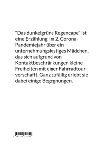 Das dunkelgrune Regencape achterzijde