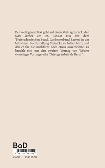 Politik als Beruf achterzijde