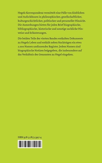 Briefe von und an Hegel / Briefe von und an Hegel. Band 4, Teil 1 achterzijde