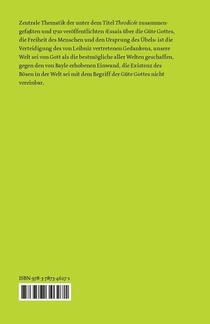 Versuche in der Theodicée über die Güte Gottes, die Freiheit des Menschen und den Ursprung des Übels achterzijde