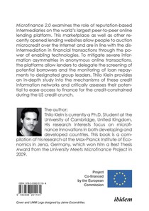 Microfinance 2.0 - Group Formation & Repayment Performance in Online Lending Platforms During the U.S. Credit Crunch achterzijde