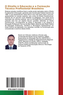 O Direito a Educacao e a Formacao Tecnica Profissional Brasileira achterzijde