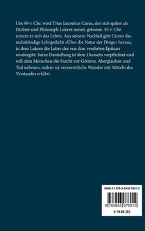 UEber die Natur der Dinge achterzijde