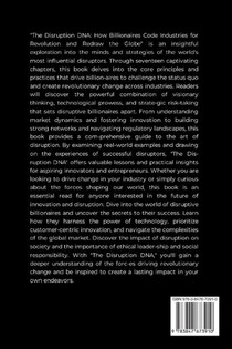 The Disruption DNA, How Billionaires Code Industries for Revolution and Redraw the Globe achterzijde