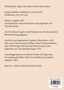 Das Heim und die Welt (Großdruck) achterzijde