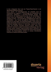 Der Theorie-Praxis-Transfer in der Altenpflegeausbildung aus der Sicht von Altenpflegeschulern, -lehrern und Praxisanleitern achterzijde