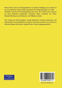 Goethes Liebesgedichte achterzijde