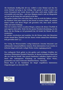 Also sprach Zarathustra achterzijde