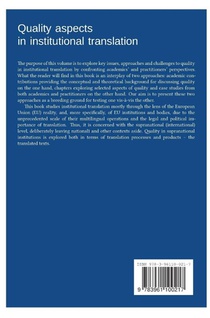 Quality aspects in institutional translation achterzijde
