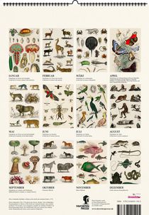 Historische Tiertafeln von Oliver Goldsmith. Wandkalender 2026 achterkant