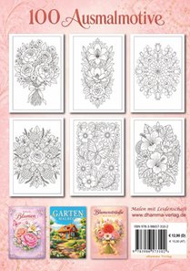 Mandala Blumen Malbuch für Erwachsene mit 100 floralen Ausmalmotiven achterzijde