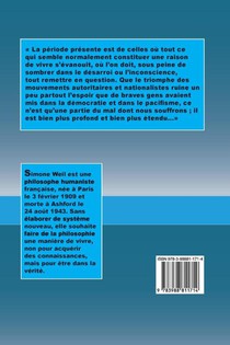 Réflexions sur les causes de la liberté et de l'oppression sociale achterzijde
