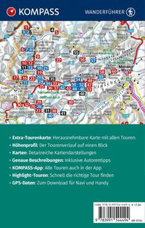 KOMPASS Wanderführer Ortlergruppe und Vinschgau, 60 Touren mit Extra-Tourenkarte achterzijde