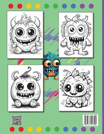 Cute Monsters Coloring Book For Kids achterzijde