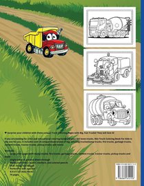 Trucks Coloring Book For Kids achterzijde