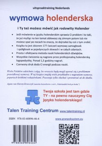 Wymowa holenderska uitspraaktraining Nederlands achterzijde
