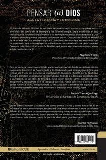 Pensar a Dios Desde La Filosofia Y La Teologia achterzijde