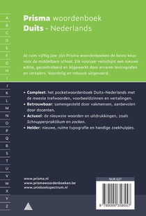 Prisma woordenboek Duits-Nederlands achterzijde