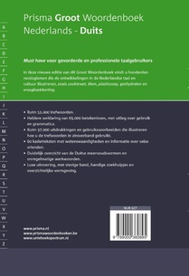 Prisma groot woordenboek Nederlands-Duits achterzijde