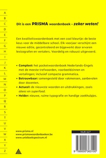 Prisma woordenboek Nederlands-Engels achterzijde